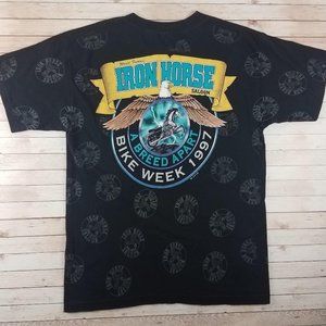 VTG 90s Iron Horse Saloon All Over Print Tee Shirt
